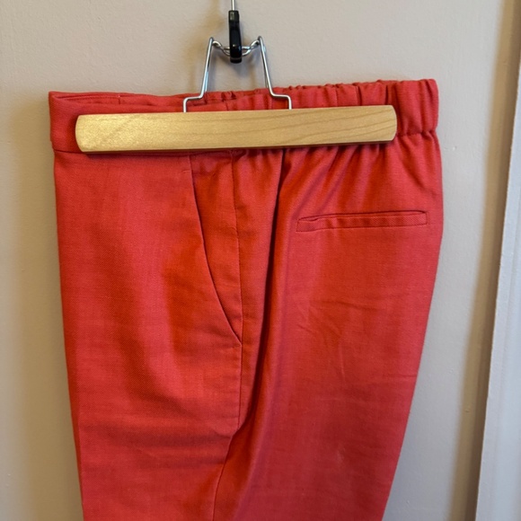 Bright Orange/Red Jcrew Linen Pant size 6 - Picture 12 of 13